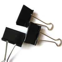 齐心B3629，黑色长尾夹(19mm，40只筒装）