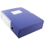 得力5684，4寸PP档案盒-7.5CM，粘扣式A4文件盒资料整理盒办公收纳盒