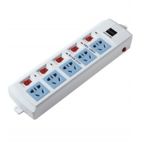 齐心QDA-3578，电脑插座 排插 5位5开独立开关转换器2.5米长