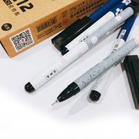 联优212，0.5MM学生中性笔/全针管-（牛皮纸盒系列L212），瓷物集学生中性笔/黑色/蓝色（L212）