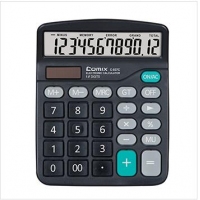 齐心C-837C，超省钱经典计算器（爆款一口价）12位中台办公经典计算器 黑色