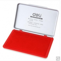 得力9893，大号秒干印台-87*143mm-红色/蓝色