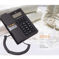 得力0774， 电话机，金属质感并线防盗型办公电话机