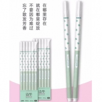 联优6221,0.35mm全针管卡通中性笔/诗华精品学生中性笔(花晨月夕)
