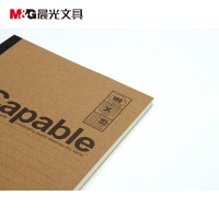 晨光笔记本，A5100张200页牛卡无线装订本，A5200型办公笔记本/牛皮软抄本（APYJX550）