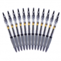 晨光GP1008,办公按动子弹头中性笔签字笔水笔0.5mm12支装 黑色