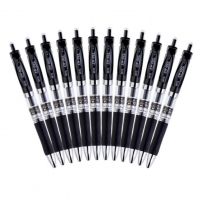 晨光K35，按动中性笔签字笔水笔按动子弹头经典办公文具0.5mm 黑色 12支装