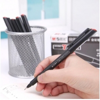 晨光MG2180，办公碳素纤维头中性笔签字笔水笔0.5mm12支装 黑色