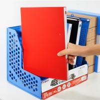 晨光ADM95082 ，四联文件框斜纹/蜂窝形开孔-蓝