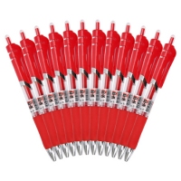 晨光K35，按动中性笔签字笔水笔按动子弹头经典办公文具0.5mm 黑色 12支装