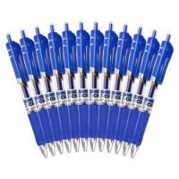 晨光K35，按动中性笔签字笔水笔按动子弹头经典办公文具0.5mm 黑色 12支装