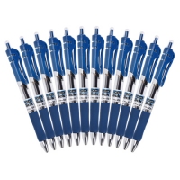 晨光K35，按动中性笔签字笔水笔按动子弹头经典办公文具0.5mm 黑色 12支装