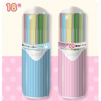 联优L881-18，18色惊叹兔桶花可洗高级水彩笔筒装