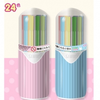 联优L881-24，24色惊叹兔桶花可洗高级水彩笔筒装