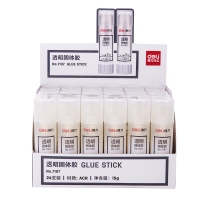 得力7107，15g固体胶粘性强儿童手工课胶棒透明固体胶学生胶棒