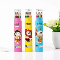 小松树HJ6712，12色纸筒装彩铅笔卷刀款