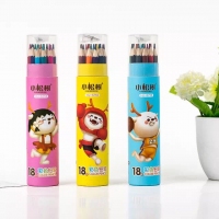 小松树HJ6718，18色纸筒装彩铅笔卷刀款