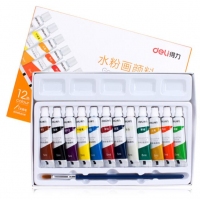 得力73862，水粉颜料套装 5ml绘画颜料 儿童美术水粉广告画学生美术颜料/水...