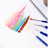 得力73866，水粉画笔套装/实木笔杆-4支装