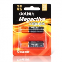 得力18500, 5号碱性电池-2粒/卡（1/20/200）干电池5号碱性蓄电池...