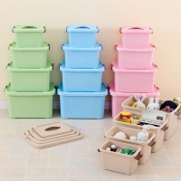 凡高32767，整理箱/零食储物纳盒/杂物手提有盖收收纳箱/塑料箱