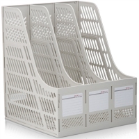 得力9847,三联文件框，三栏资料架，ABS三联文件栏/文件架，蓝色/灰色/黑色