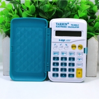德信TS328A-C，小号彩色计算器(1/100/400) 德信328C 带翻盖迷你便携口袋型小学生可爱计算机