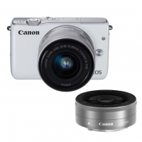 佳能（Canon）EOS M10 微单电可换镜黑色双头套机(变焦15-45镜头+定焦22镜头)（触控翻转LCD 内置WIFI 双头可多场景拍摄） 