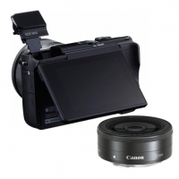 佳能（Canon）EOS M10 微单电可换镜黑色双头套机(变焦15-45镜头+定焦22镜头)（触控翻转LCD 内置WIFI 双头可多场景拍摄） 