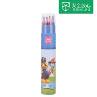 得力68103，汪汪队立大功学生文具桶装12色彩铅中小学生书写彩色铅笔