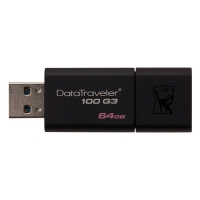 金士顿DT100G3,64G伸缩滑盖U盘 USB3.0优盘
