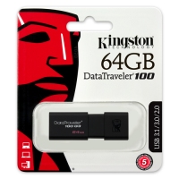 金士顿DT100G3,64G伸缩滑盖U盘 USB3.0优盘