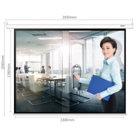 得力50493，电动投影幕布（120英寸）4：3（白色）