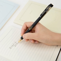 得力S123，考试中性笔0.5mm子弹头/全针管(黑)