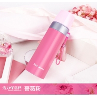 优美家8041，糖果色不锈钢真空保温水杯热水壶男女学生儿童户外便携提绳/活力保温杯(470ML)HC8041