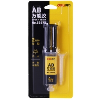 得力53573，4ml强力胶水/强力胶水 AB强力胶 AB胶可粘塑料金属陶瓷橡胶补鞋单支装