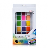 得力73869 ，18色固体水彩颜料套装初学者手绘水彩画颜料