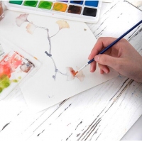 得力73869 ，18色固体水彩颜料套装初学者手绘水彩画颜料