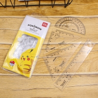得力71959，皮卡丘系类尺子透明三角尺直尺套装学生文具 