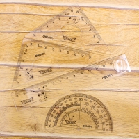 得力71959，皮卡丘系类尺子透明三角尺直尺套装学生文具 