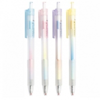 得力A251 0.5mm 黑色按动中性笔签字笔水笔黑色碳素笔学生办公