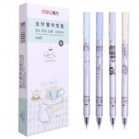 得力A411，0.5mm中性笔签字笔水笔全针管学生中性笔