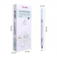 得力A411，0.5mm中性笔签字笔水笔全针管学生中性笔