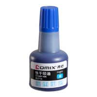 齐心B3713，快干清洁印泥油（40ml)红色/蓝色