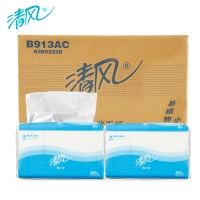 清风913AC，三折压花擦手纸