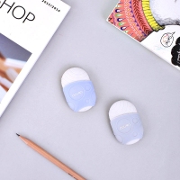 得力71084，护套式橡皮擦护套设计干净防滑橡皮擦圆形橡皮 