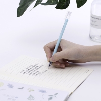 得力A060C，0.35mm学生用签字笔黑色简约糖果色笔杆韩国小清新中性笔