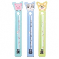 得力A769，0.5mm全针管卡通学生中性笔芯替芯签字笔芯2支装（黑）