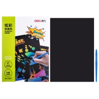 得力74807 ，炫彩学生刮画纸/手工绘画/创意DIY玩具（10张}260mm*180mm 