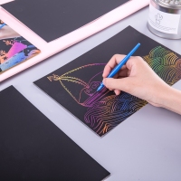 得力74807 ，炫彩学生刮画纸/手工绘画/创意DIY玩具（10张}260mm*180mm 